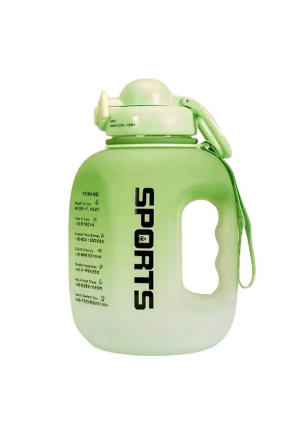 Зеленая бутылка для воды, 2500 мл, с соломинкой внутри. No Brand (285119751)