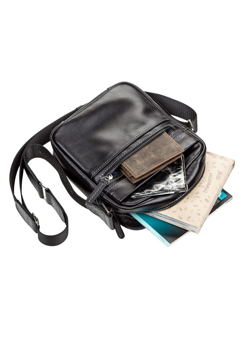 Сумка мужская 11088 кожаная Черная Shvigel (331907513)