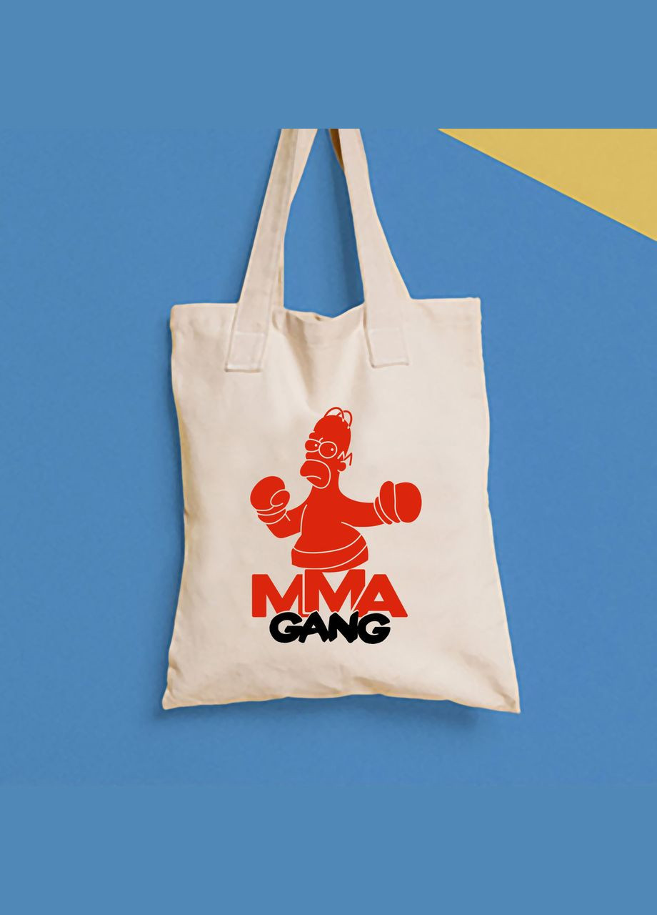 Эко сумка, шоппер, повседневная с принтом "MMA Gang Гомер Симпсон" Push IT Кавун шопер (316138205)