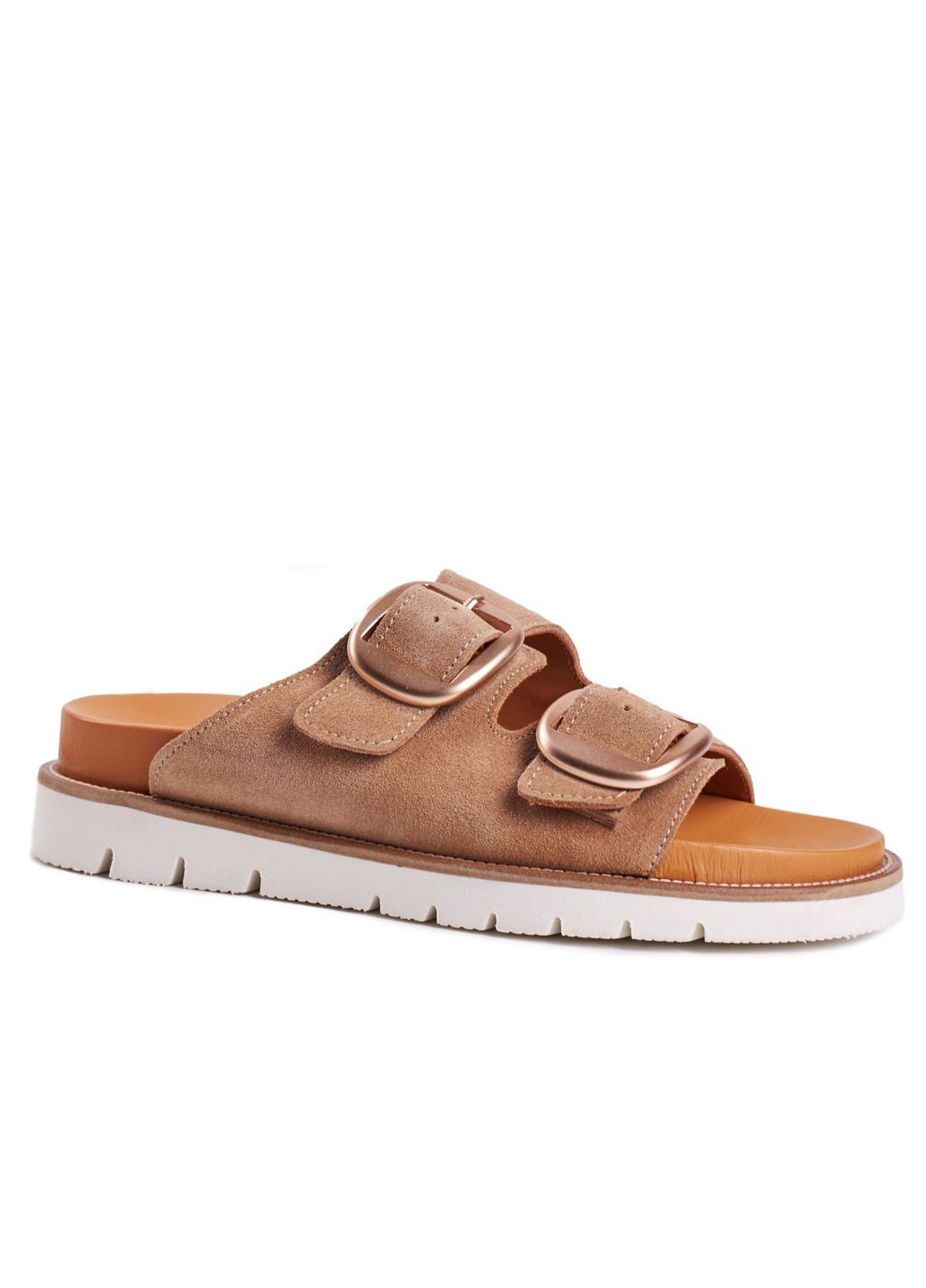 Бежевые замшевые шлепанцы 4716 Phany