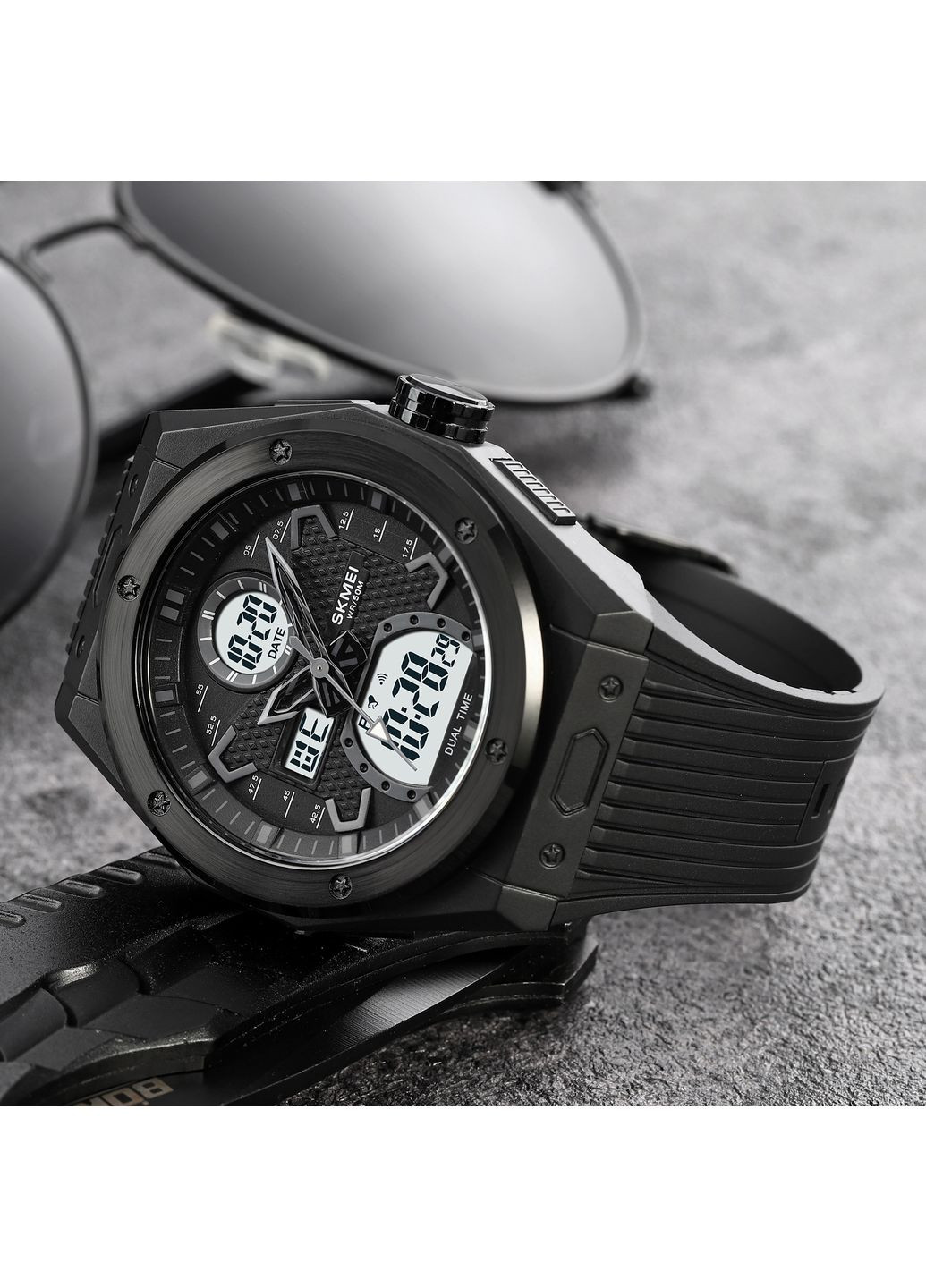 Годинники 2013BKWT Black-White спортивні кварцові для чоловіків з будильником та секундоміром ProDobro (367267777)