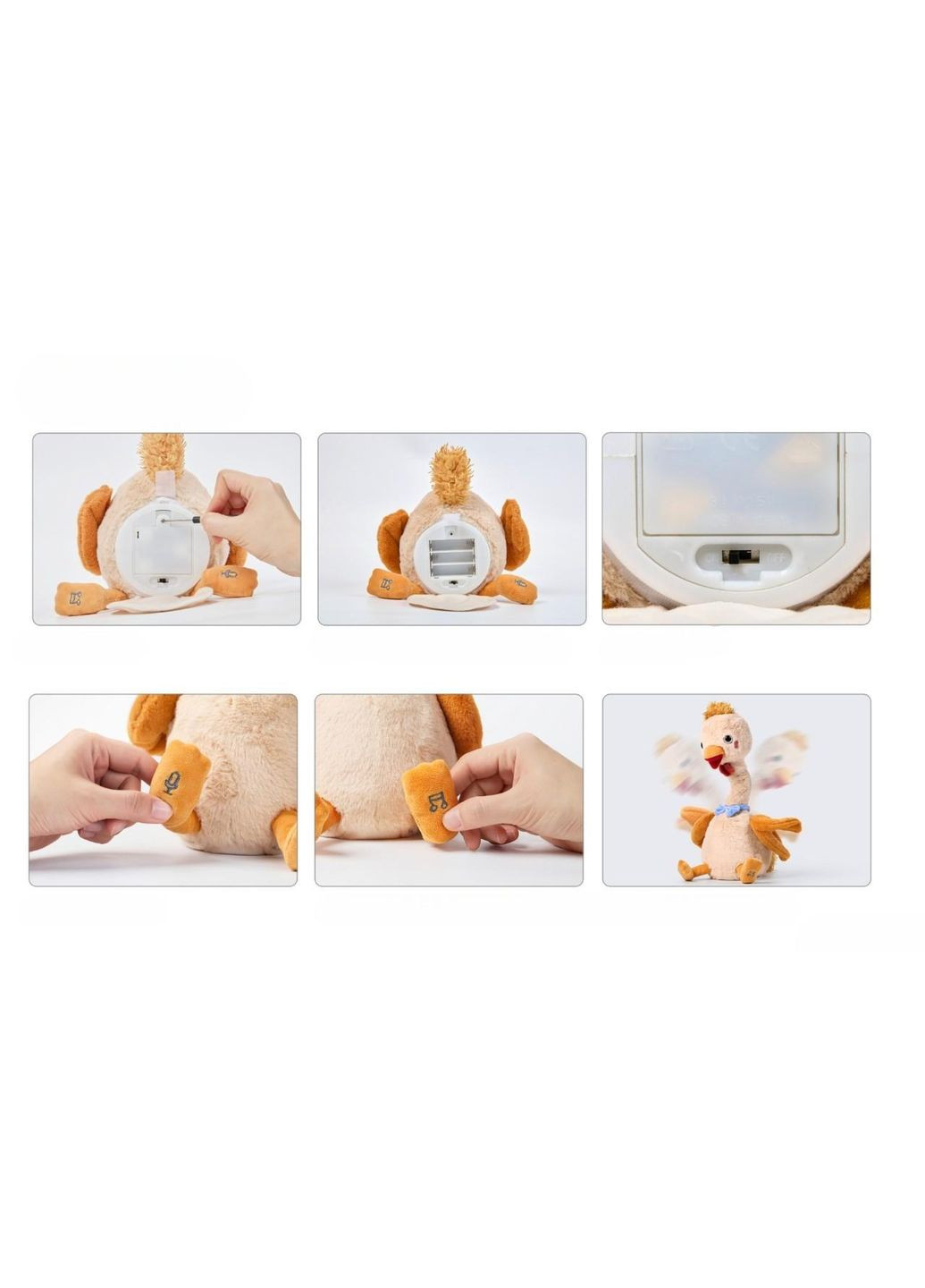 Інтерактивна м'яка іграшка Гуска Танцююча з функцією повторення голосу та музикою Бежева (8604/2) Tumama (339680784)