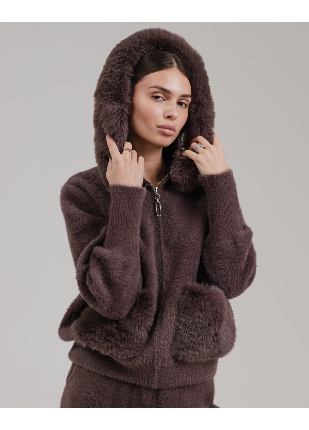 Костюм зимовий кашеміровий капучіно (кофта, штани) Lia (372370542)