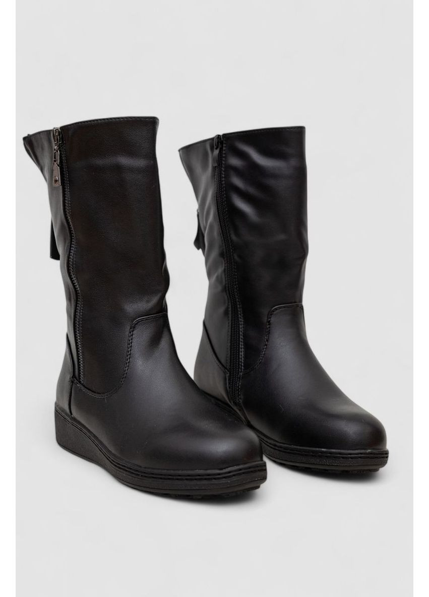 Чорні чоботи жіночі зимові на хутрі, колір чорний, 243ry203 Ager