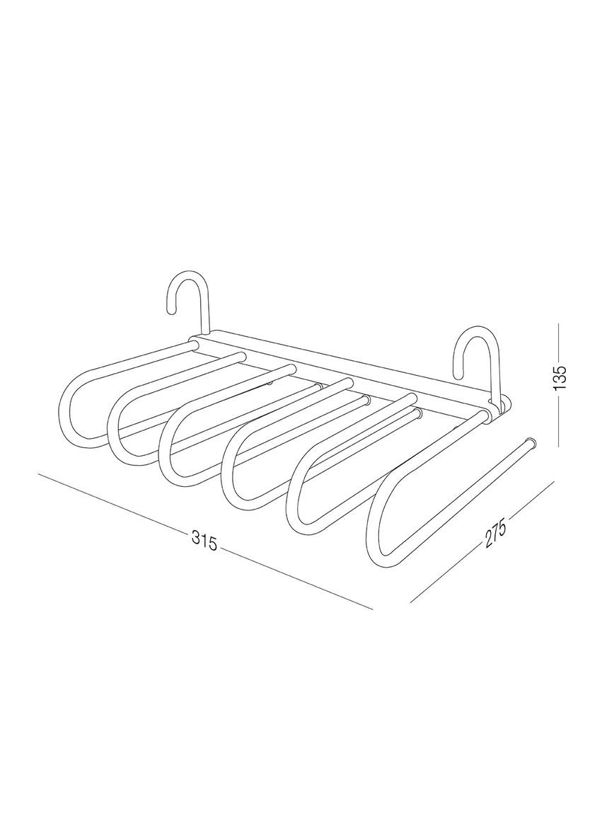 Вішалка-органайзер на 6 гачків MY HOME Біло-сіра (ST-02 WHITE/GRAY) MVM (301003136)