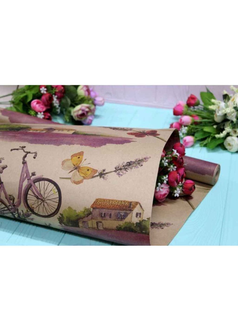 Бумага крафт 70см 8м 2-СТ для подарков и цветов №1012БР 2-СТ Упаковкін (363327331)