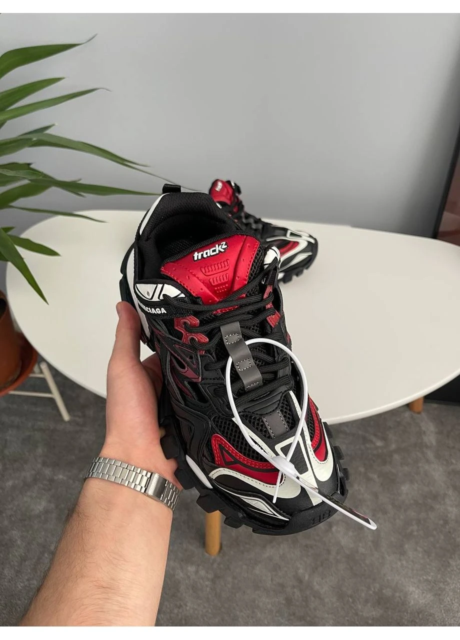 Кроссовки женские и мужские Balenciaga Track 2 Black Red | Баленсиага Трек 2 черные No Brand чёрные демисезоны (380273559)