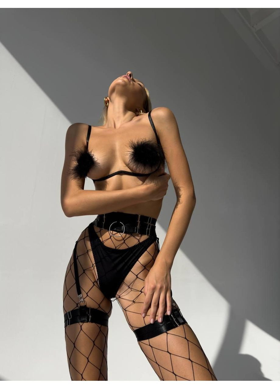 Чорний демісезонний еротична жіноча білизна комплект m чорний (do2541) Ghazel