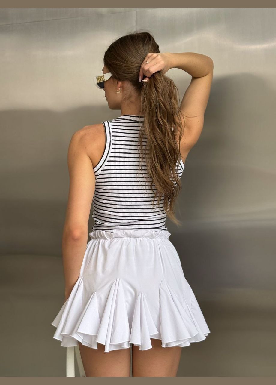 Белая майка женская в полоску премиум материал No Brand