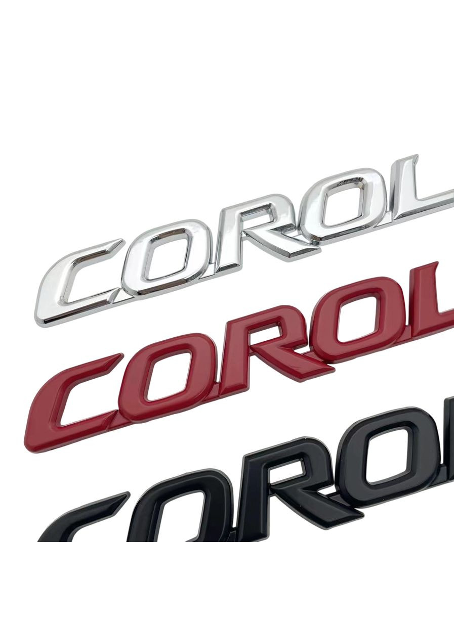 Емблема напис COROLLA для червона 177х22мм метал (на скотчі) Toyota (369610110)