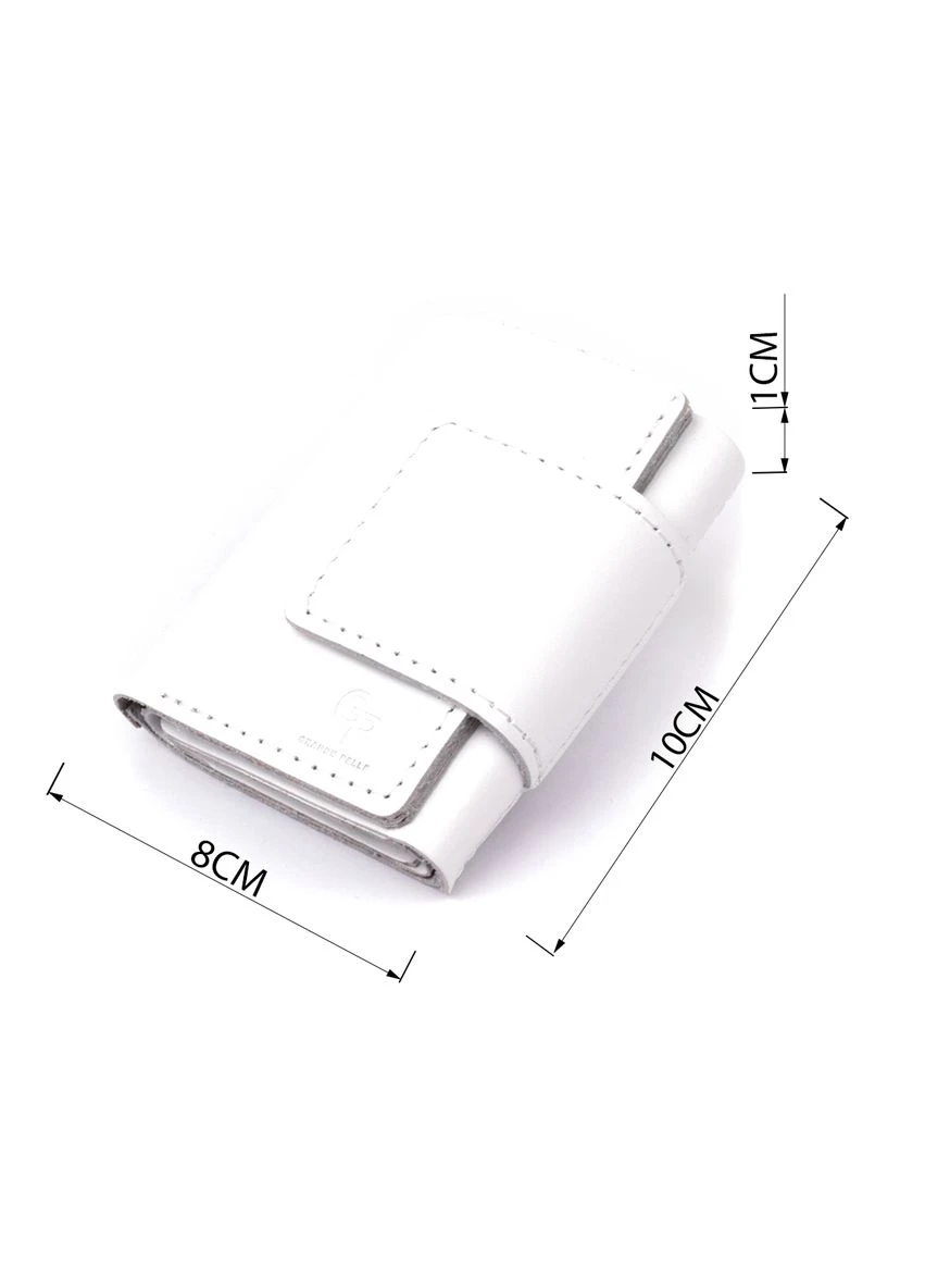 Жіноче шкіряне портмоне Білий 8х10х1 см Grande Pelle (391298329)