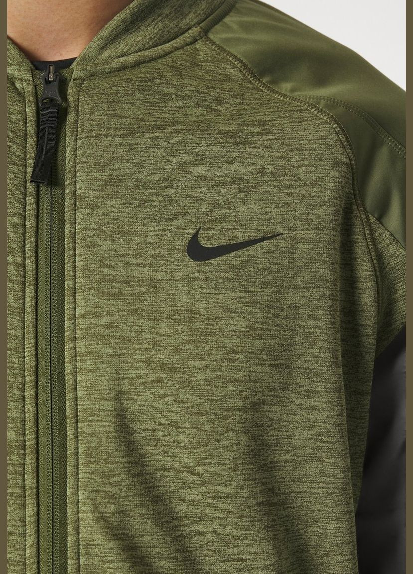 Оливковая (хаки) демисезонная тренировочная куртка Nike THERMA NOVELTY BOMBER