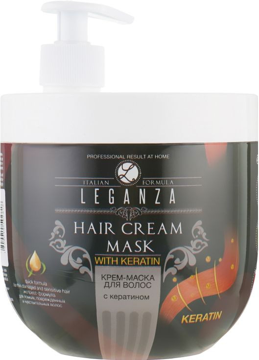Крем-маска для волос с кератином Cream Hair Mask With Keratin (с дозатором) 1000ml (243341-113897) Leganza (368611580)