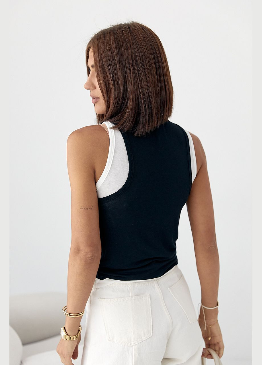 Трикотажна двошарова майка Lurex — 340423336