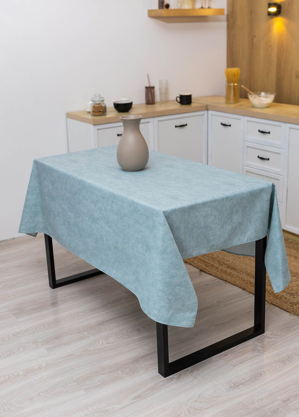 Скатерть с тефлоновым покрытием "Мрамор бирюзовый" 2.2м х 1.8м Homedec - (318747143)