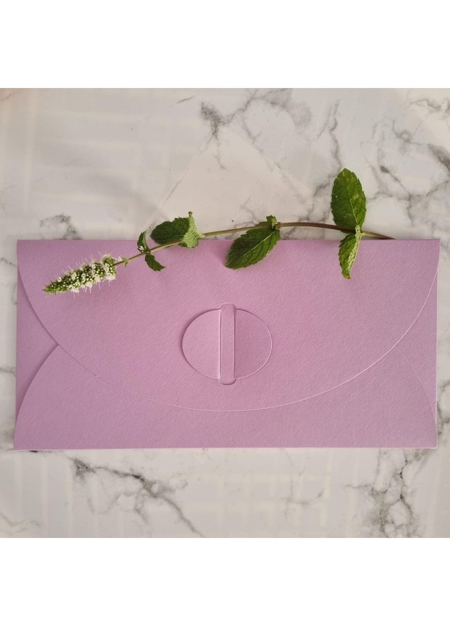Подарунковий конверт 110х220 мм з кольорового дизайнерського картону Лавандовий No Brand (365726388)