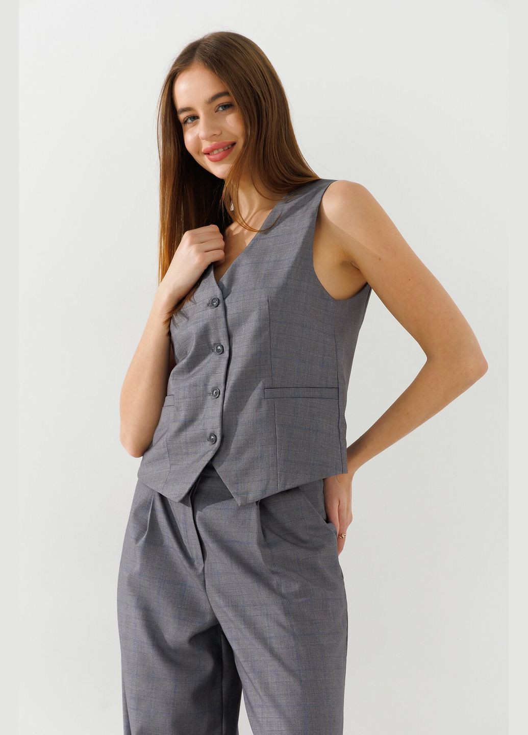 Жилет с узором женский 2428-K Серый shop (2000990923042) On me (316262402)