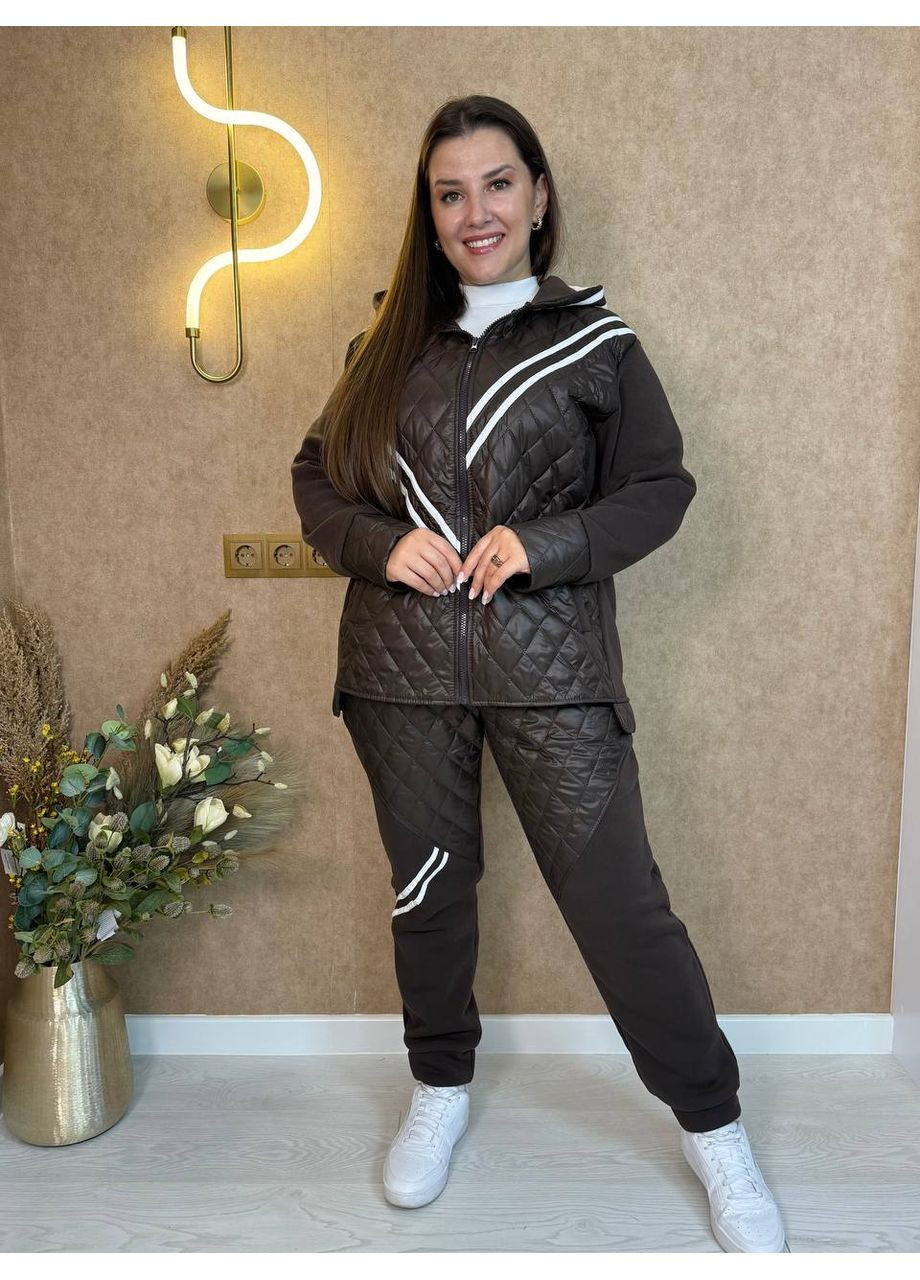 Стьоганий костюм-двійка з лампасами — ЗАМІРИ В ОПИСІ DK/DL Мода без кордонів (368760534)