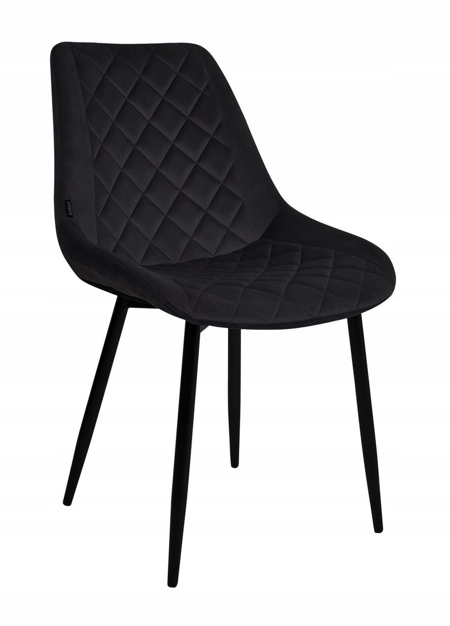 Обідній стілець Lagos велюровий чорний. Стиль - гламур No Brand (347311602)