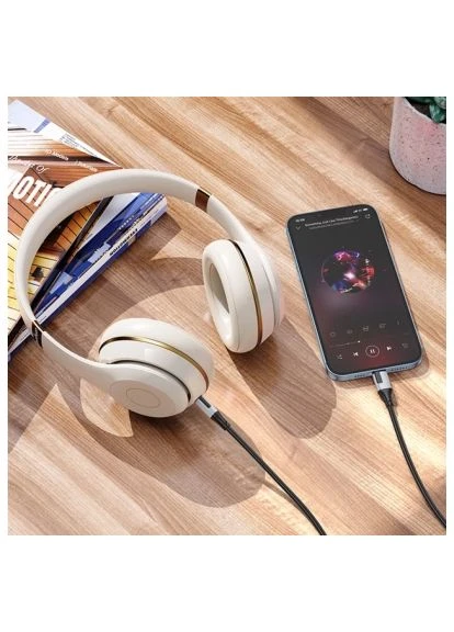 Кабель мультимедійний (6941991108327) Borofone Lightning to 3.5mm M 1.0m black (389142411)