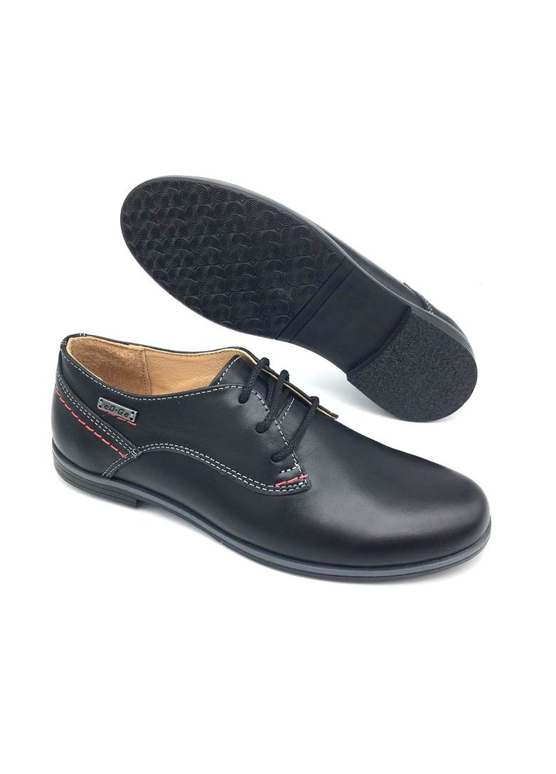 Черные подростковые кожаные туфли на шнуровке. со шнурками Fashion