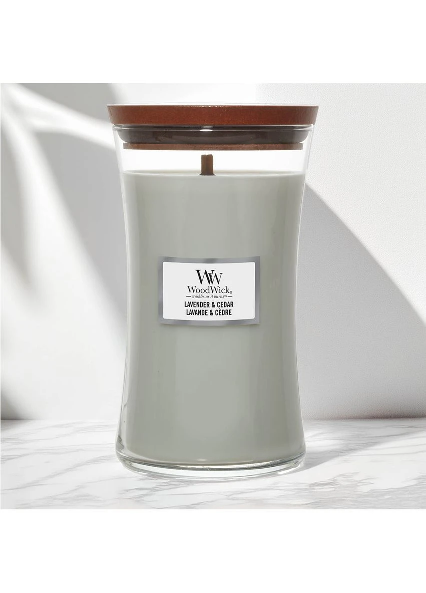Ароматическая свеча в стекле Large Lavender & Cedar 609 г (1666272E) WoodWick (401831809)