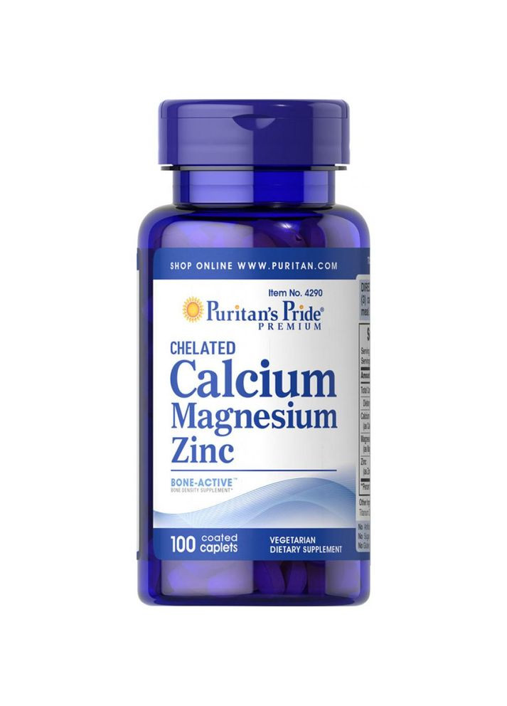 Капсулы Calcium Magnesium Zinc - 100caps Puritans Pride (370969679)