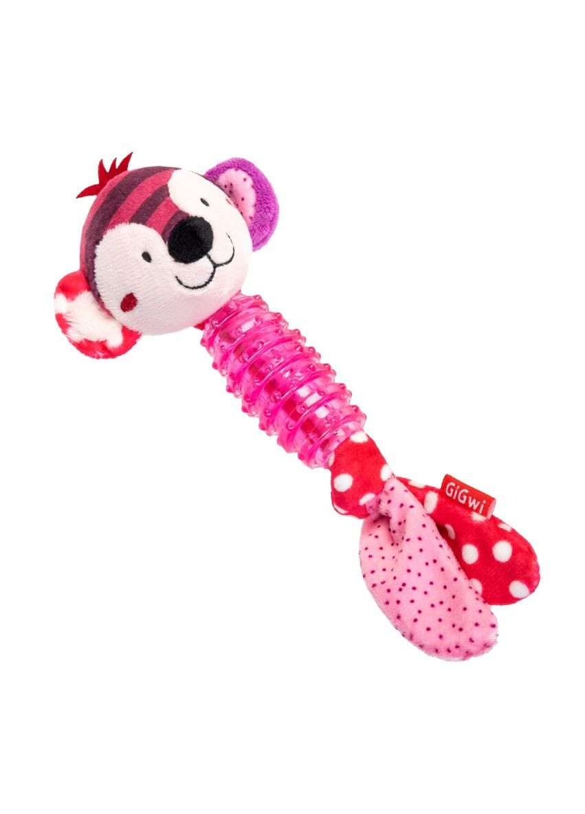 Іграшка для собак Мавпочка з пискавкою Suppa Puppa 20 см Рожевий (2304) GiGwi (279567159)