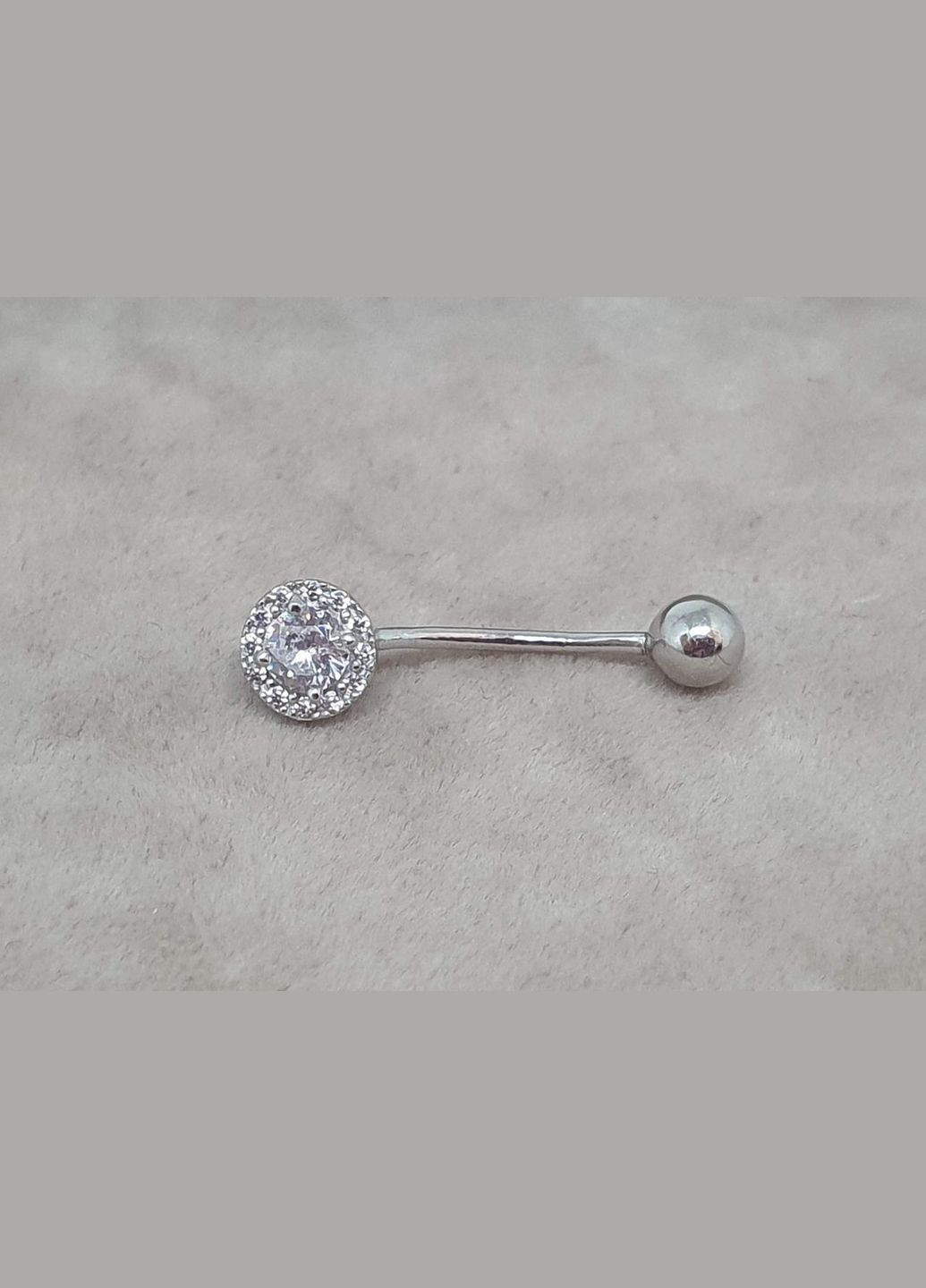 Срібна сережка для пірсингу пупка. 6029 Ірій (330033717)