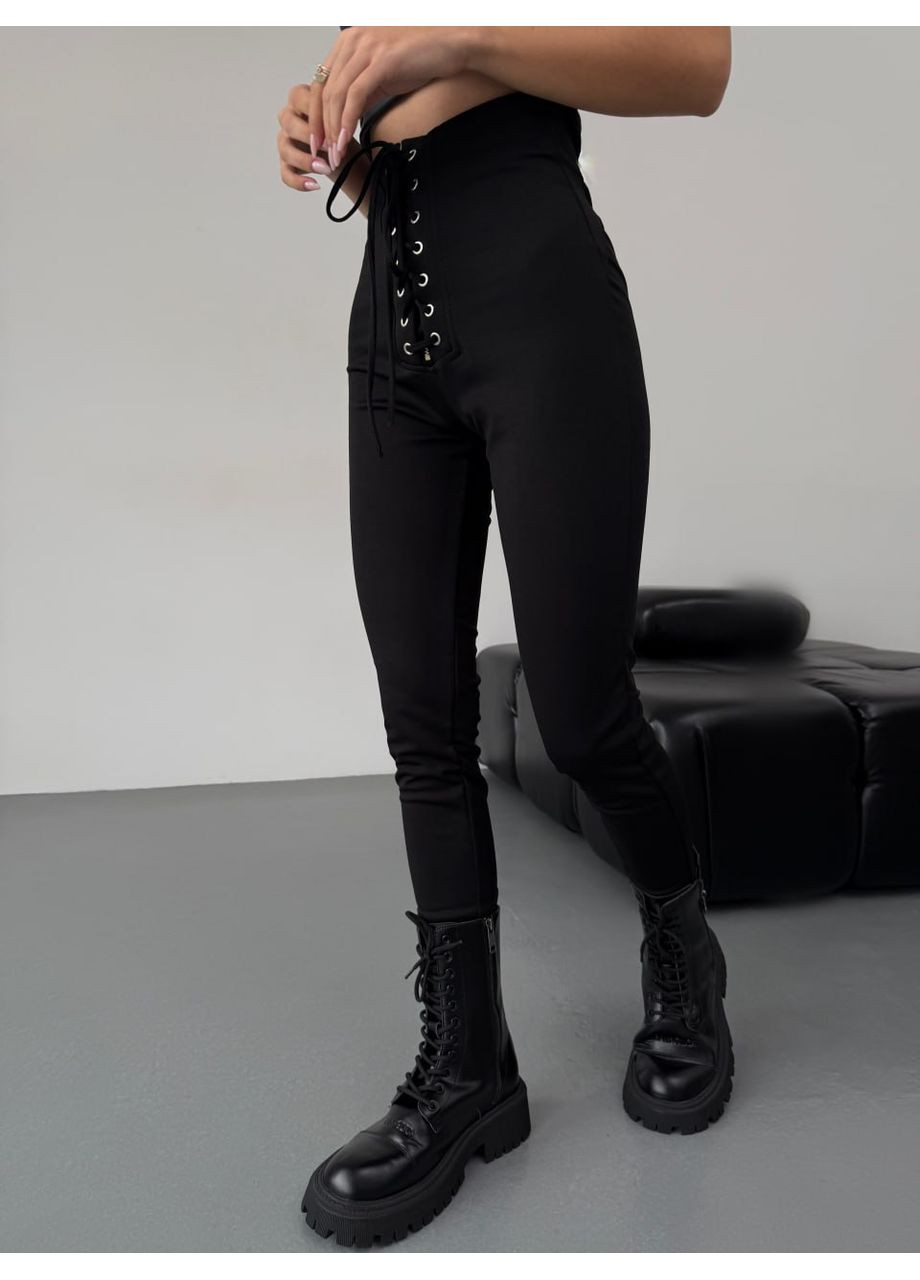 Трикотажні штани-лосини з високою посадкою — ЗАМІРИ В ОПИСІ DK/DL Мода без кордонів (362659448)