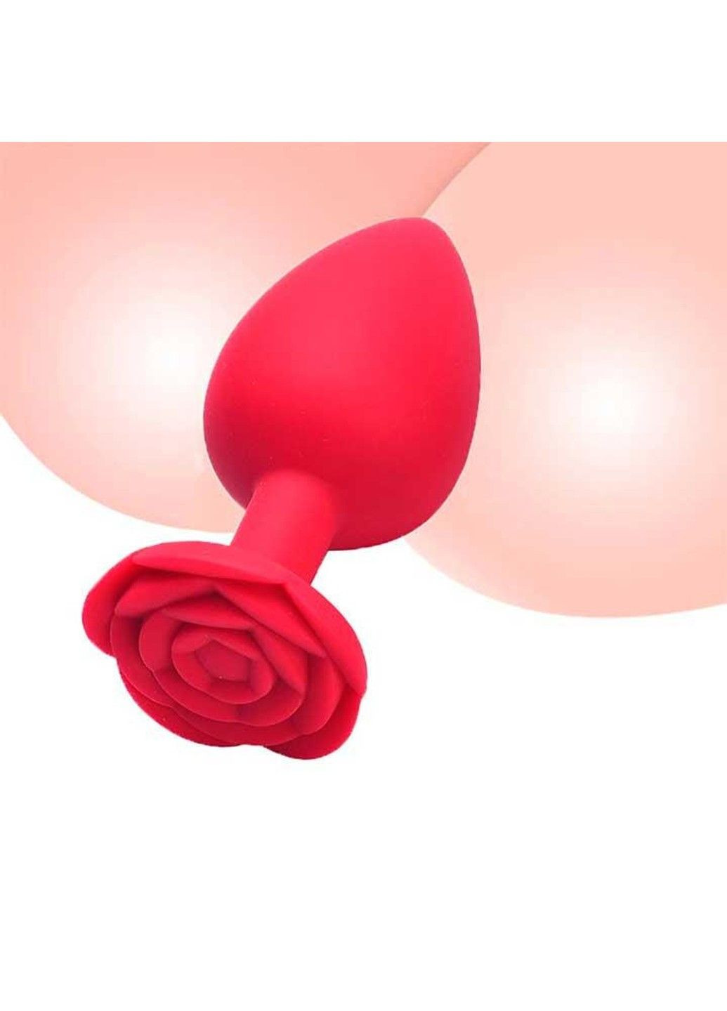 Червона силіконова анальна пробка "Роза" L 4.2*9.5 (см)— Анальні іграшки No Brand (288538365)
