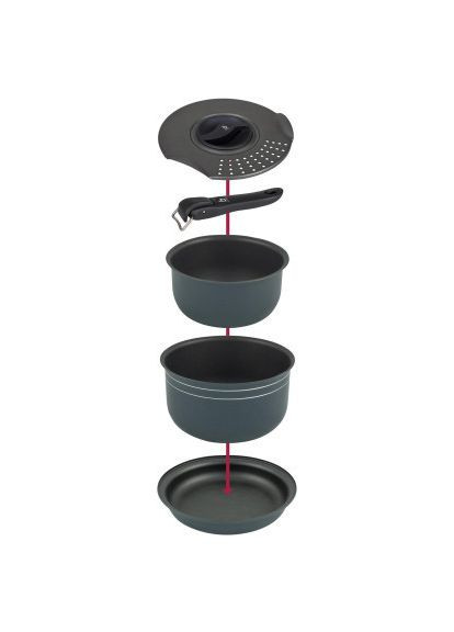 Набор туристической посуды Trekking Anthracite 5 предметов Серый (2300351) Bo-Camp Trekking Anthracite 5 предметів Сірий (370019342)