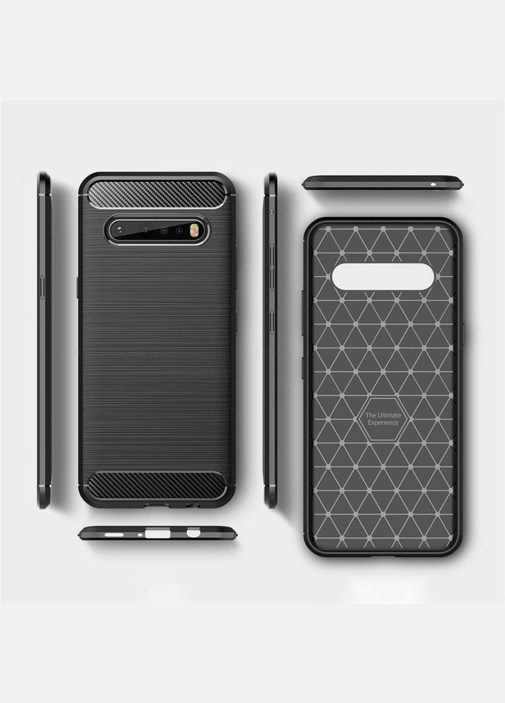 Противоударный чехол для LG V60 бампер под карбон Viseaon (322212346)