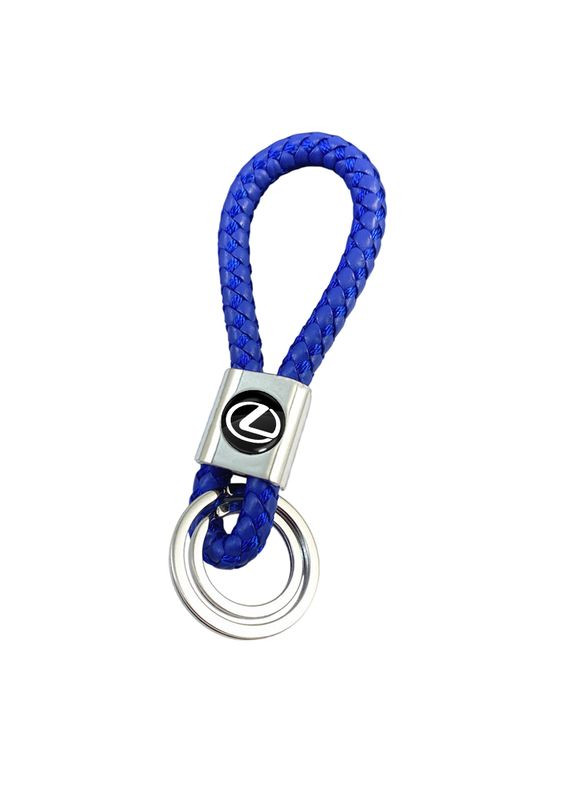 Брелок для ключей с логотипом, фурнитура ХРОМ (плетенный ремешок+2 кольца) Lexus (369611696)