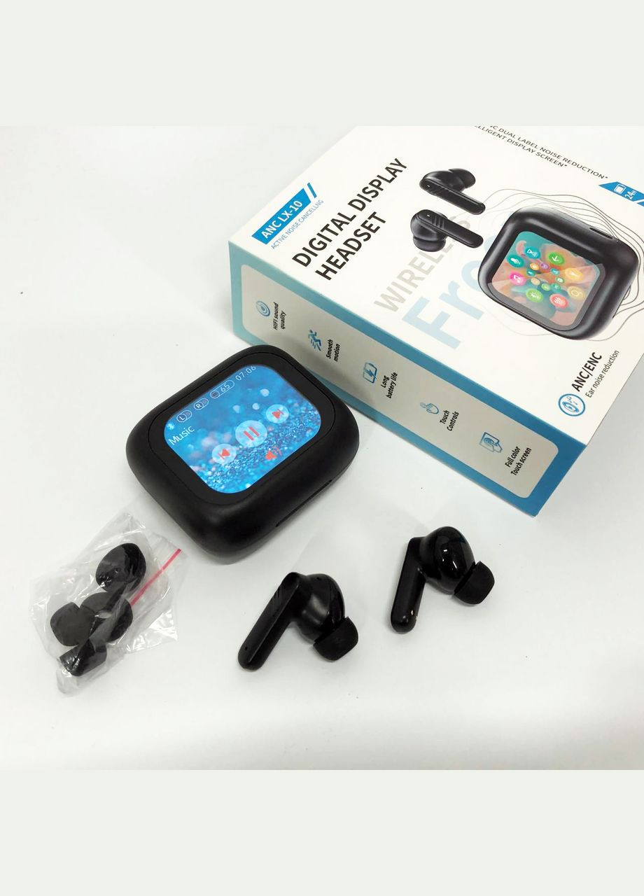 Бездротові навушники LX-10 Earbuds з LED дисплеєм Bluetooth бездротові навушники затички. Колір: чорний TWS (364664228)