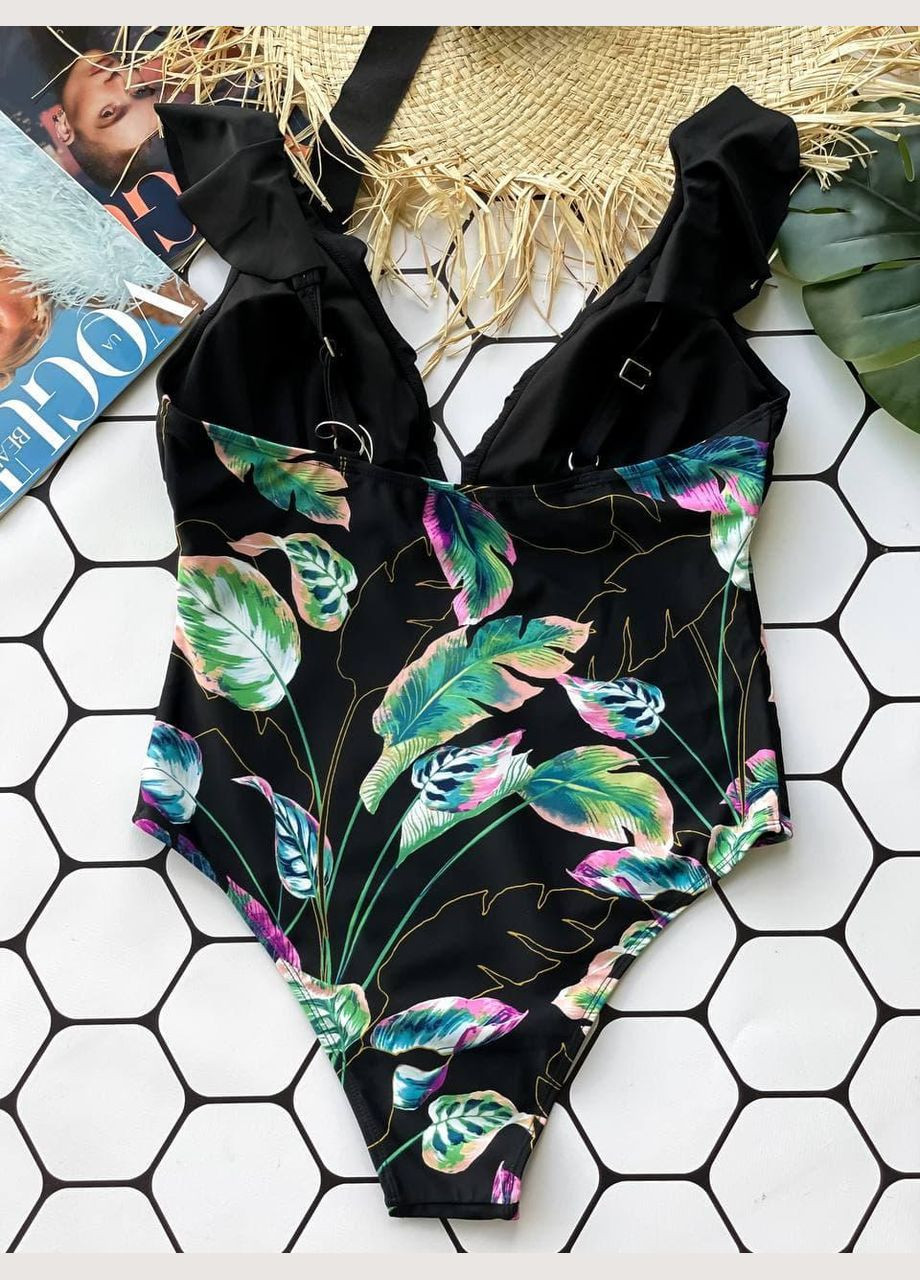 Чорний літній купальник sw1284 суцільний Ghazel