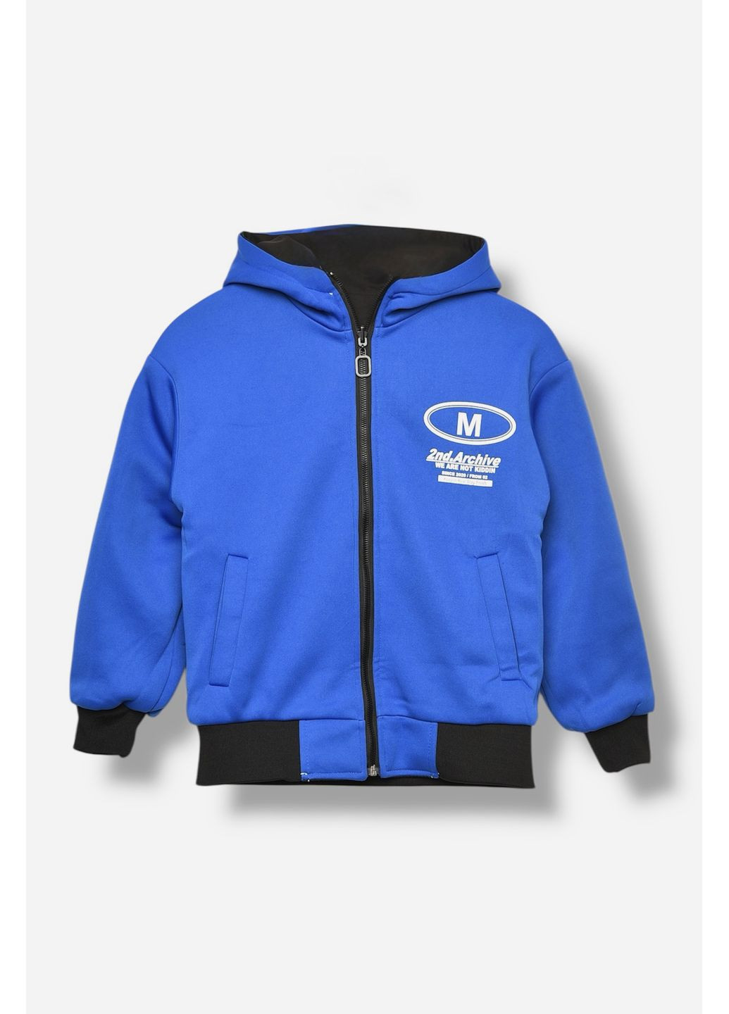 Чорна демісезонна куртка дитяча для хлопчика двостороння чорно-синього кольору Let's Shop