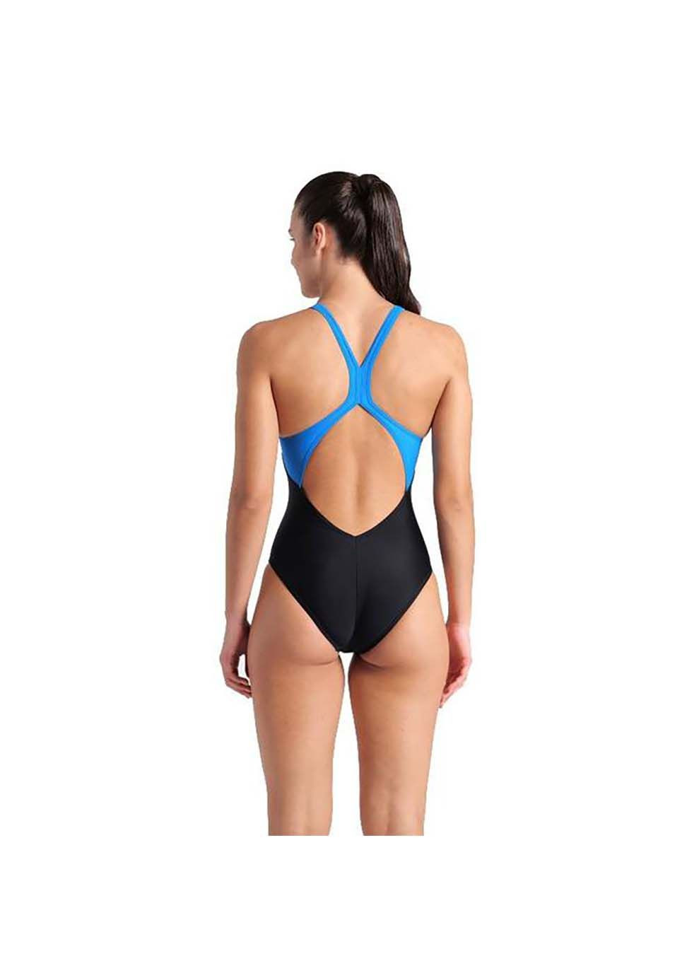 Темно-синій демісезонний купальник закритий для жінок breath swimsuit v back lb темно-синій Arena