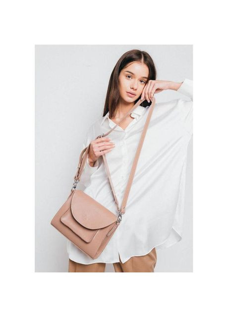 Сумка крос-боді через плече жіноча з натуральної шкіри маленька Карамельний 37961 The Wings (355245069)