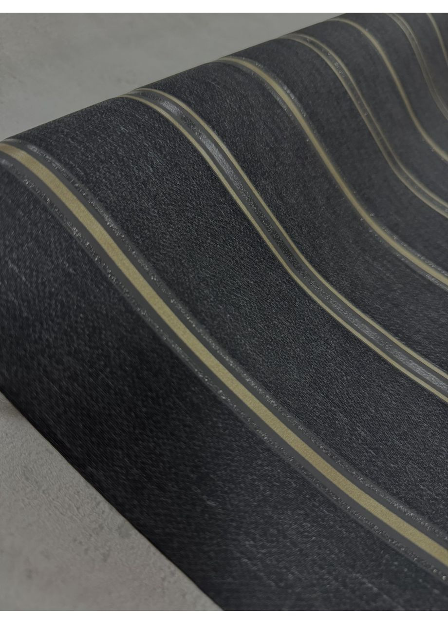 Шпалери для стін чорні в смужку вінілові на флізеліновій основі 31529, 1.06*10 м MARBURG (371775583)