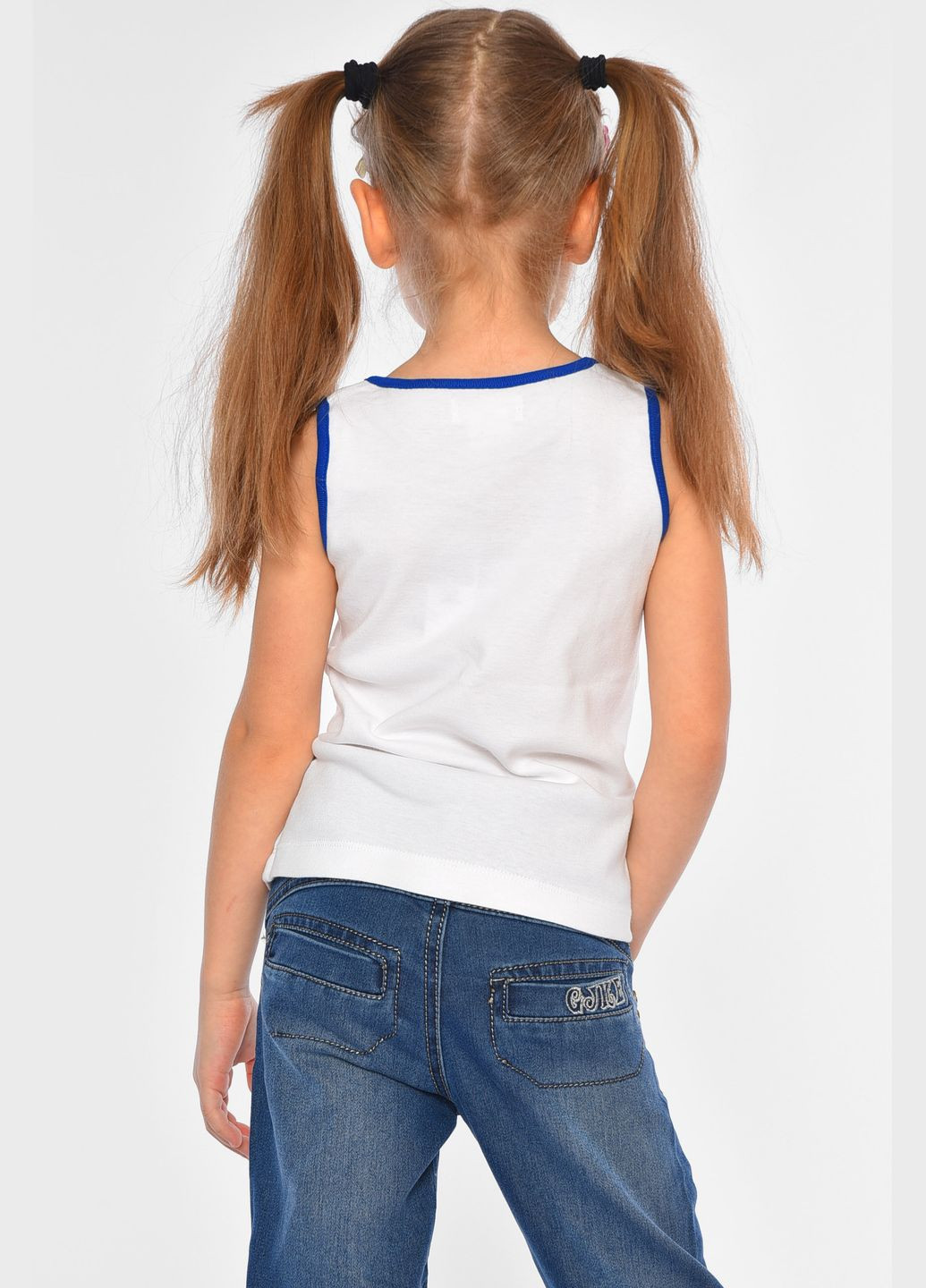 Майка детская для девочки белого цвета Let's Shop (308829144)