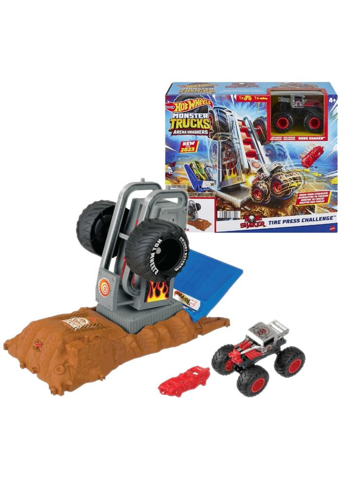 Трек Monster Trucks Arena Smasher Bone Shaker Tire Challenge HNB87-3 Hot Wheels (322035912)