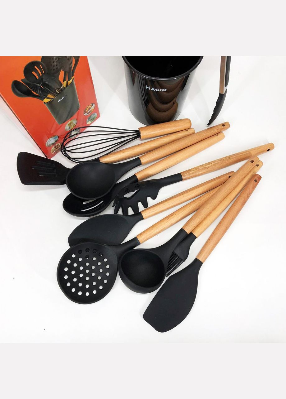 Набір кухонний із 11 силіконових предметів MG-1141, Набір приладдя для кухні із силікону Magio (364664753)