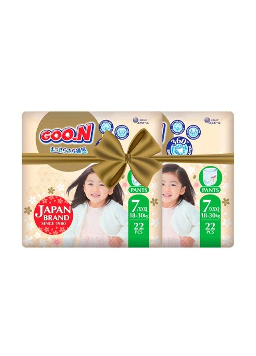 Трусики-подгузники Premium Soft для детей (размер 7(3XL), 18-30 кг, 44 шт.) Goo.N (330830559)