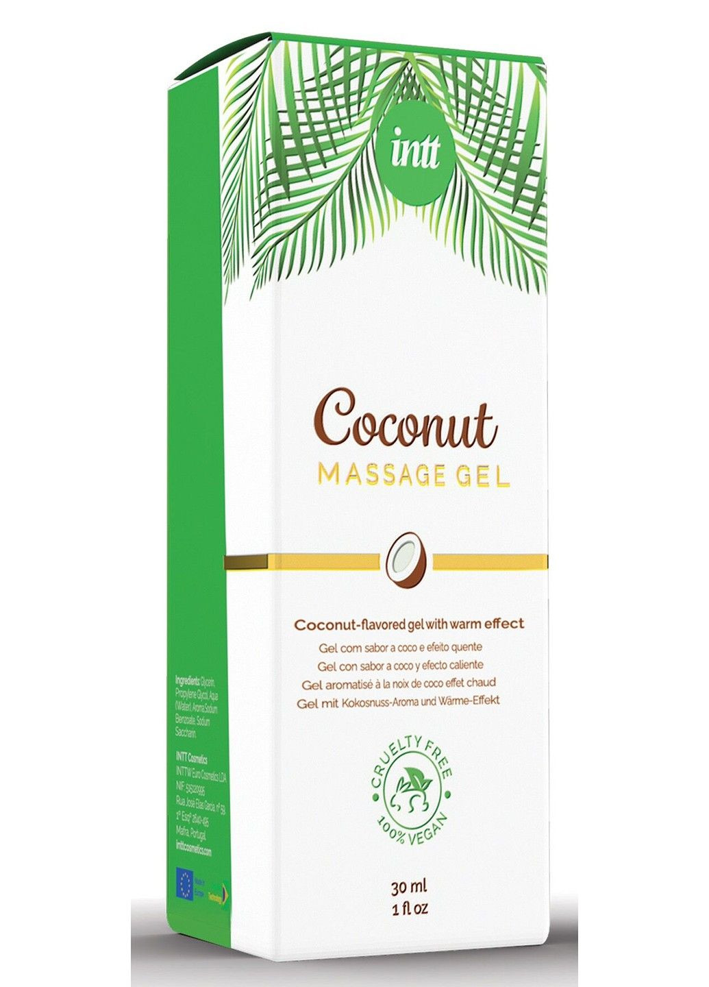 Массажный гель для интимных зон Coconut Vegan 30 мл Intt (298748541)