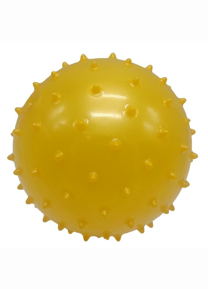 Детский Мячик с шипами MB0111 резиновый 16 см, 48 грамм Желтый BMW (316697532)