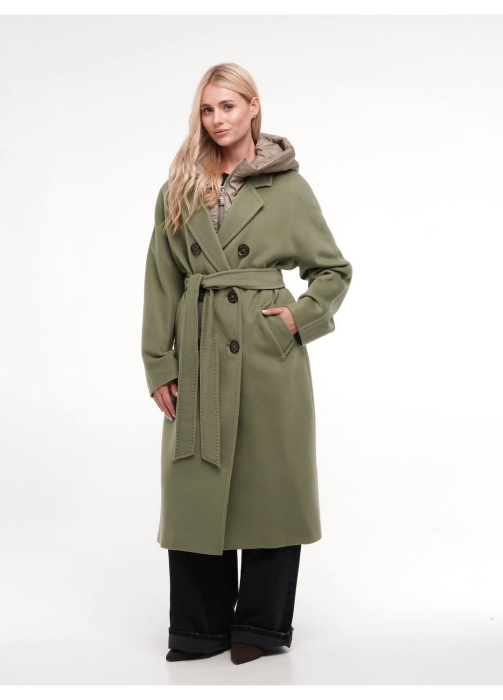 Оливкове демісезонне Пальто Олива Esmeralda
