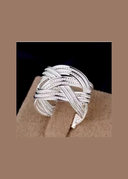 Широкое женское кольцо плетеное стерл. ср. проба tiffany No Brand (338436394)