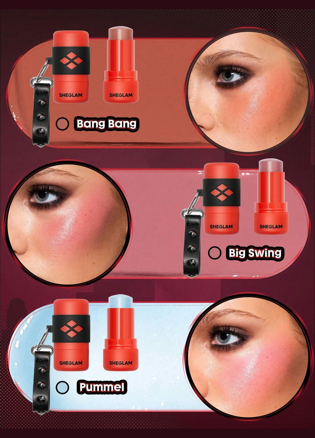 Кремові рум'яна Harley Quinn Mischief Mallet Blush Stick BANG BANG, 6g Sheglam (322444060)