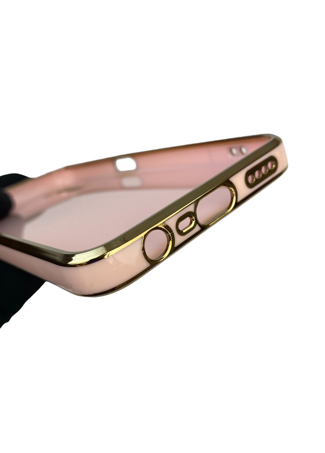Чехол для 6 с защитой камеры с золотой окантовкой на реалми 6 пудровый gs1 Realme (366233827)